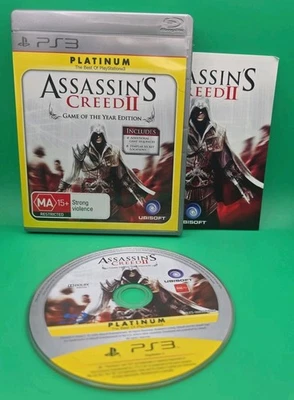 MINT DISC Assassins Creed II 2 Game of the Year Edition PS3 Complete W Manual - Image 1 of 3