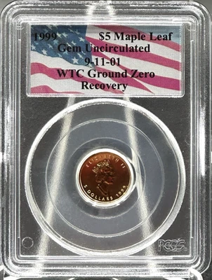 Canadá 1999 $5 1/10 oro hoja de arce PCGS gema sin circular WTC recuperación zona cero *SL Foto 1 de 4