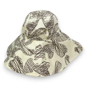 CHANEL All-Over Pattern Wide Hat Size 57 Ivory Brown Women'S Luxs Branded Clothi - Picture 1 of 10