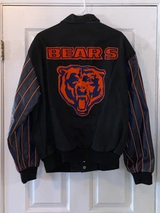 VINTAGE JEFF HAMILTON CHICAGO BEARS LARGE JACKET MADE IN USA - Picture 1 of 9