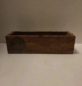 Scatola formaggio luna blu vintage cassa in legno formaggio americano lunga 9"  - Foto 1 di 11