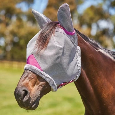 WeatherBeeta ComFiTec Deluxe Maschera a Rete Durevole con Orecchie - Grigio/Viola