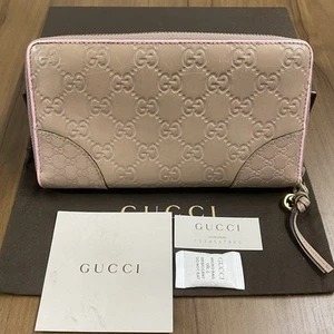 GUCCI Guccissima Long Wallet Round Zipper Long Wallet Shima Leather(Wallets only - Picture 1 of 9