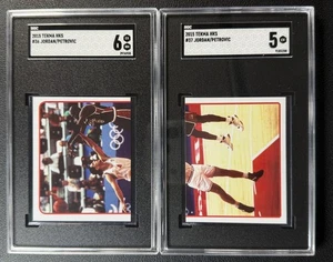 2015 Yugoslavian Tekma KCS Michael Jordan Vs Drazen Petrovic 2 stickers SGC 5 6 - Picture 1 of 2