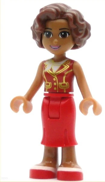 Lego Friends Minifigura Susan - Saia Longa Vermelha, Colete Vermelho Escuro (41101) (Genuíno) - Imagem 1 de 1