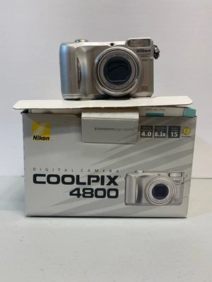 Nikon Coolpix 4800 ED Bundle 8.3x Zoom 4MP Digital Camera Tested Working - Image 1 of 4