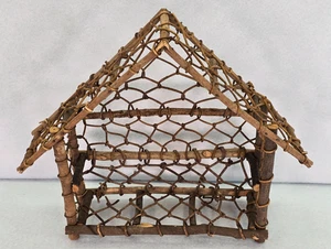 Nativity Manger Primitive Handcrafted Wood 11"L x 4" W x 14" H - Picture 1 of 13