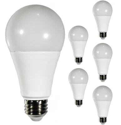 Diodesy A21 LED Light Bulb 17W 2000LM E26 4000K 120-277V CRI80 220° White 6Pk - Image 1 of 2