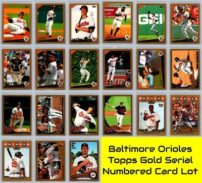 Baltimore Orioles Topps Gold Serial Numbered #/2009 Baseball Card Lot (21) NM - Image 1 of 4