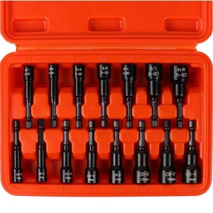 15-teiliges Mutterndreher-Set SAE und metrisch, Schlagmagnetischer Mutterndreher für Schlagbohrer... - Bild 1 von 8