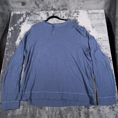 James Perse Henley Shirt Mens 2XL Blue Long Sleeve 3 Button Made in USA MAY3515H - Image 1 of 4
