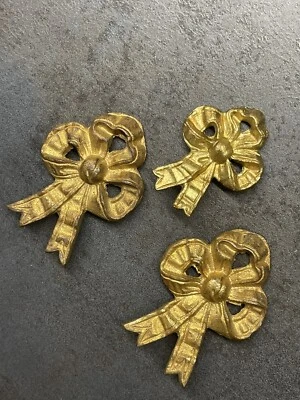 Caches Clous Anciens Lot de 3 bronze ornement tableau ancien Noeuds - Photo 1/4