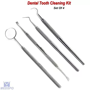 Dental Tooth Cleaning Kit Mirror Plaque Remover Tartar Calculus Explorer Scalers - Picture 1 of 7