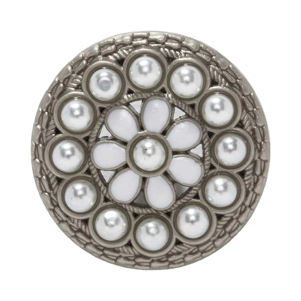 5pcs Enamel Pearl Retro Metal Shank Button Sewing Coat Jacket Crafts Gift Decor - Image 1 of 4