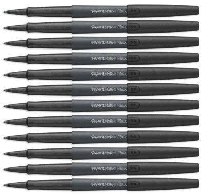 Paper Mate Flair фетровые ручки средний наконечник 0,7 мм металлик серебро 12 ручек новые - Изображение 1 из 2