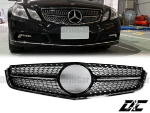 BLACK FRAME CHROME DIAMOND GRILLE FIT C207 2DR Bz 2010 2011 2012 2013 - Picture 1 of 3