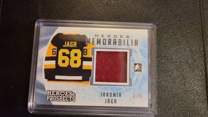 2016 17 ITG Heroes & Prospects Memorabilia Jrsy #8/25 Jaromir Jagr Pens Caps NYR