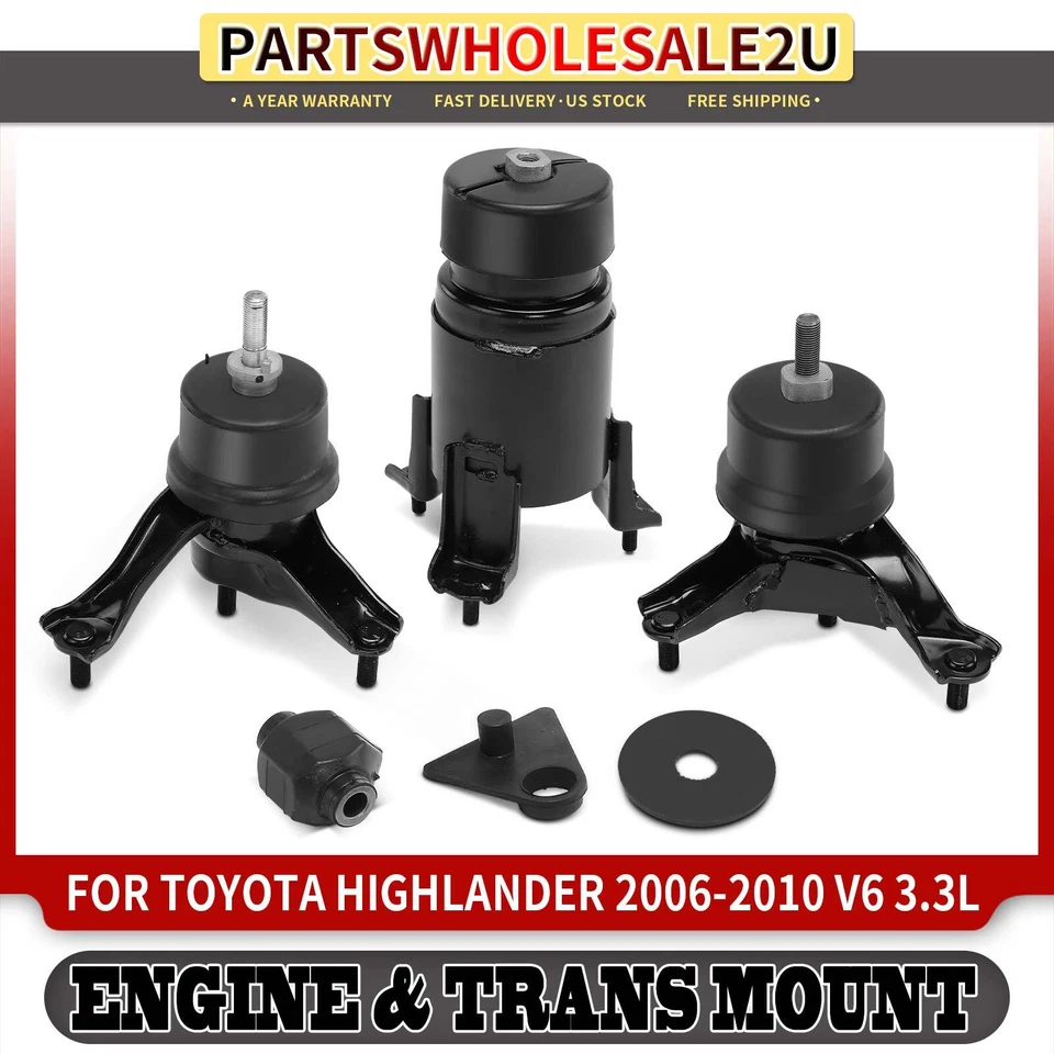 4x Motor e Suporte de Transmissão para Toyota Highlander 06-10 Lexus RX400h - Imagem 1 de 4