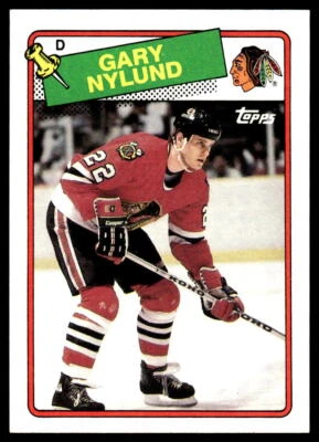 1988-89 Topps #15 Gary Nylund Chicago Blackhawks Hockey Card - Image 1 of 2