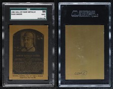 1981-89 Metallic Hall of Fame Plaques 1981 Duke Snider SGC 96 MINT 9 HOF