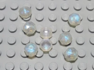 New LEGO Lot of 8 Satin Translucent Clear 1x1 Octagonal Rock Jewels - Picture 1 of 1