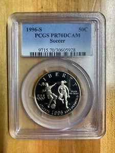 1996-S Soccer Commemorative Half Dollar PCGS PR70 - Picture 1 of 2