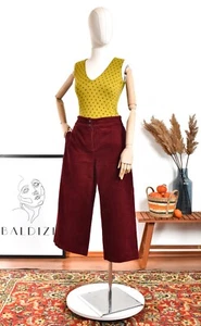 GUDRUN SJODEN Burgunderfarbene Cordhose Wild Leg Knöchelhoch Elastische Taille M - Bild 1 von 9