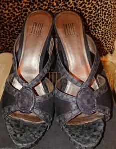 EUC Boxed PELLE MODA Black Xtatic Metallic Charcoal Gunmetal Platform Pumps 8.5 - Picture 1 of 8