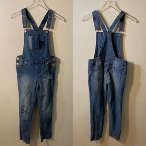 Cherokee Overalls Skinny Leg Girl Large Knee Patch Quilted Front Pocket - Picture 1 of 12