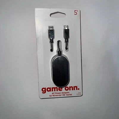 Nintendo 3DS / 2DS Power Adapter Game Onn NEW IN PACKAGE 5 Ft Cable wall charger - Image 1 of 2