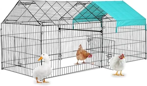 Chicken Coop Metal Chicken Fence Pen Pet Playpen Enclosures with Waterproof & UV - Picture 1 of 7
