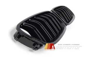 Gloss Black Dual Slat Style Front Kidney Grilles fits 11-16 BMW F10 F11 5-Series - Picture 1 of 4