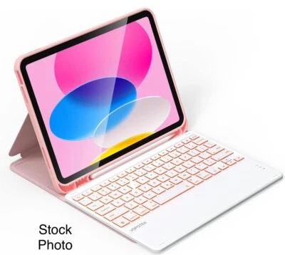 vopotek bluetooth color illuminated backlit keyboard and ipad case fits 10x7 NEW - Image 1 of 4