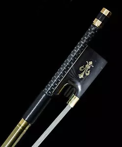 Violin Bow 4/4 Size Carbon Fiber Fleur De Lis Frog Horse Hair Top Quality New - Picture 1 of 7