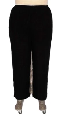 We Be Bop PANTALONES FÁCILES NEGROS SÓLIDOS RAYÓN ARRUGADOS NEGROS 1X (2) Foto 1 de 2