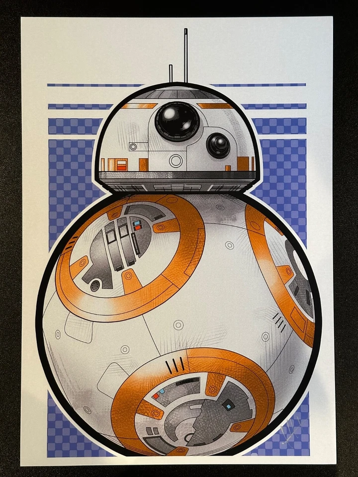 Star Wars BB-8 Art Print Poster (2015) by Terry Huddleston 14" x 20" SIGNED RARE - Image 1 of 1