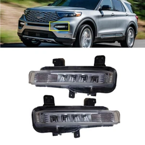 Pair LED Daytime Running Lights DRL Fog Lights For Ford Explorer 2020 2021 - Picture 1 of 8