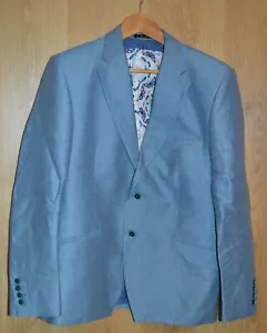1 Like No Other Linen Blend Grey Blazer Jacket Patterned Lining - 40R - Picture 1 of 10