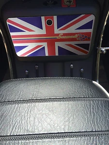 Scomadi Glove tool Box Sticker Wrap Decal METALLIC union jack flagship stripe - Picture 1 of 4
