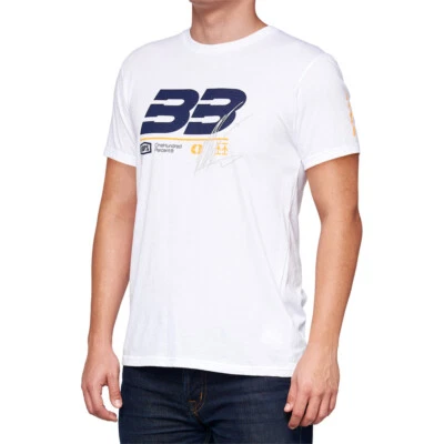 100% Brad Binder 33 Signature T-Shirt - White | XL - Image 1 of 2