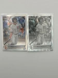 2 Card lot Mike Yastrzemski 2022 Topps Chrome B&W Raywave & Refractor #18 - Picture 1 of 2