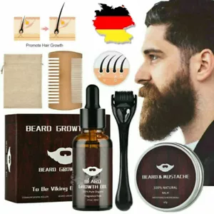 Beard Growth Kit Bartpflege Set Bartwachstum Kit für Männer Bart Derma Roller DE - Bild 1 von 12