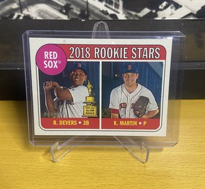 2018 TOPPS HERITAGE ROOKIE STARS #189 RAFAEL DEVERS / KYLE MARTIN BOSTON RED SOX