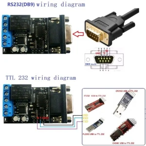 2 in 1 DC 12V PC COM DB9 RS232 Serial Port Delay Relay UART Switch  PLC Module