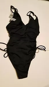 Schwarzer gerippter Damen-Badeanzug der Marke California Sunshine Größe S M L XXL - Bild 1 von 4