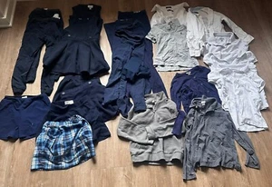 Huge Lot School Uniform Navy Gray White Boys/Girls Size 7-10 - Picture 1 of 16
