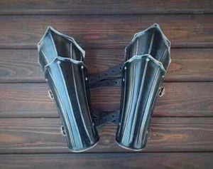 Medieval Greaves Armor SCA Leg Greaves Larp Reenactment Cosplay costume Armor - Picture 1 of 8