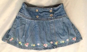 Denim Carter's Girls Sz 4 Skirt w Cute Floral Trim CS - Picture 1 of 1