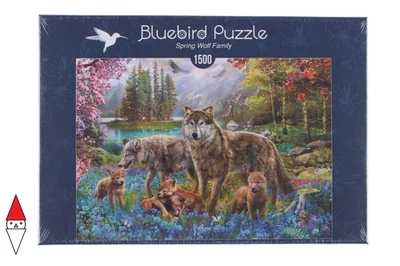 PUZZLE TIERE BLUEBIRD WÖLFE SPRING WOLF FAMILY 1500 TEILE