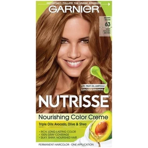 Garnier Nutrisse Nourishing Hair Color Creme Permanent Light Golden Brown 1 Ct - Picture 1 of 5